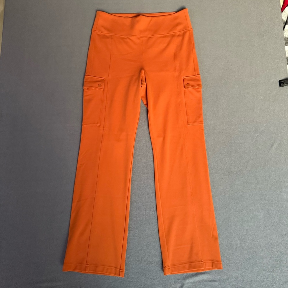 Athleta Delancey Orange Straight Cargo Athletic Pants Size Large